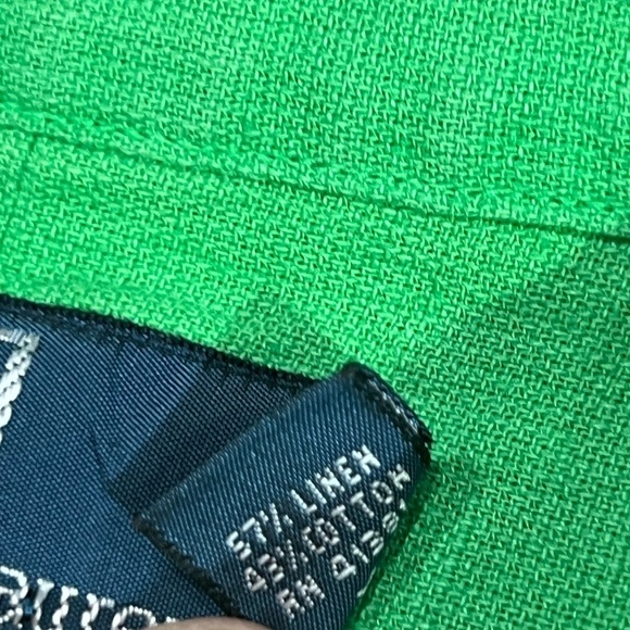 Mens Medium Polo Ralph Lauren Linen Cotton Light Green Shirt Sleeve Safari Shirt - Picture 7 of 8